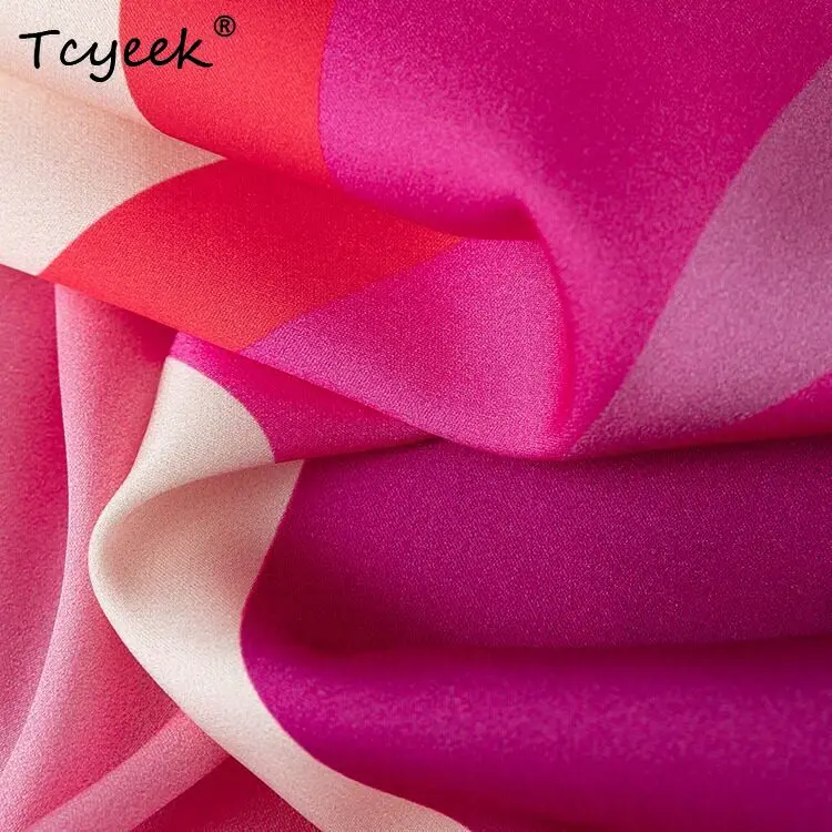 

Tcyeek 93% Mulberry Real Silk Blouse Fashion Womens Tops Summer Clothes Elegant and Pretty Shirt for Women Loose Fit Топ Женский
