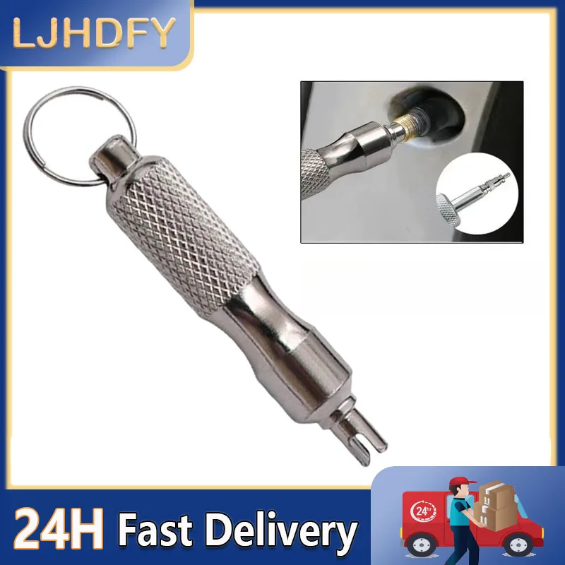 Multifunction Tire Valves Spanner Disassembly Tool Keychain Suitable For Traveler Daily Commutes And Roadside Assistance