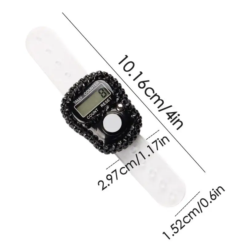Finger Tally Counter LCD Display Counting Clicker Manual Lap Record Ring Resettable Number Tracking Ring