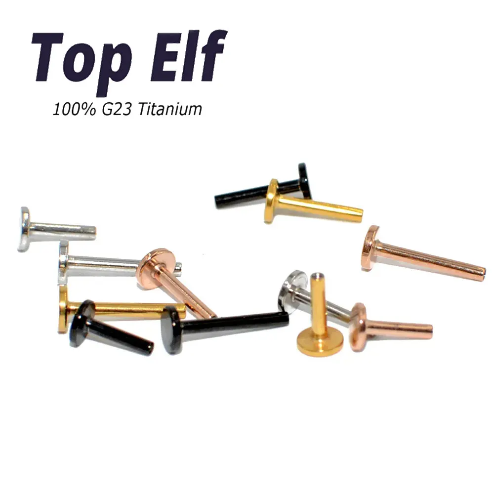 G23 Titanium 10/50/100PCS Piercing Threadeless Earrings Bar 16G Top Component For Nose Piercing Tragus Helix Fine Jewelry