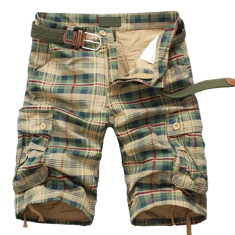 Herren Camo-Shorts Klassische Relaxed-Fit Cargo-Shorts mit Mehreren Taschen Outdoor-Wander-Shorts