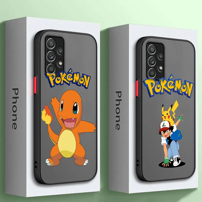 

Pok é Mon Cartoon Character Images Frosted Translucent For Samsung A53 A52 A33 A32 A51 A71 A21S A13 A73 A50 A22 A12 5G Cover