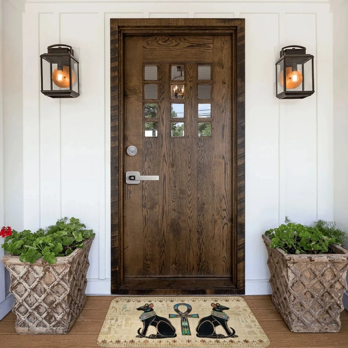 Ancient Egypt Egyptian Anti-Slip Entrance Doormat Home Decoration Cats and Ankh Cross Hallway Long Rugs Kitchen Floor Mat