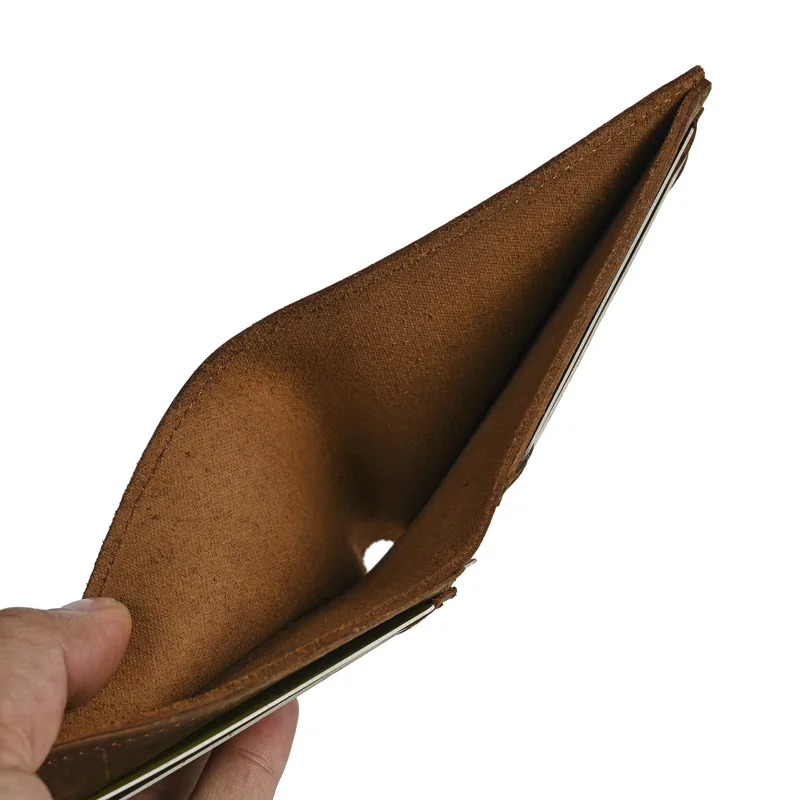 LD-Crazy Horse Leather Wallet Retro Style Horizontal Men's Wallet Minimally Used Genuine Leather 4-car Card Bag