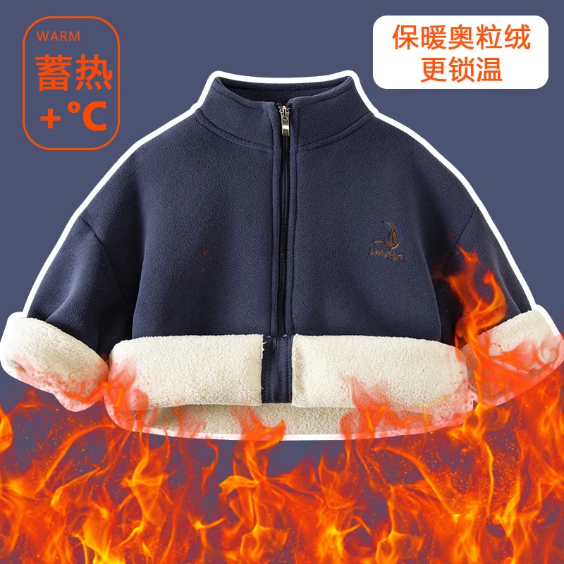 الأطفال أفخم المخملية الستر الفتيان الفتيات الوجهين الصوف معاطف الشتاء الاطفال رشاقته الملابس المراهقين الخريف ملابس خارجية غير رسمية