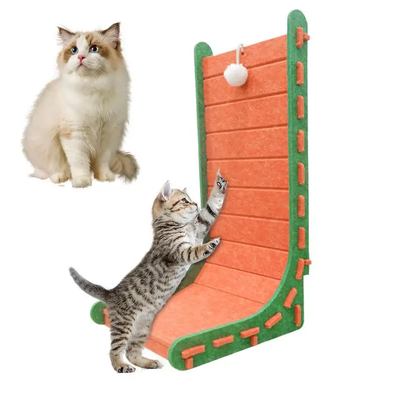 

Cat Scratching Board Felt Vertical Scratching Board With Interactive Ball Toy Wear-Resistant Claw Sharpening Tools For Small