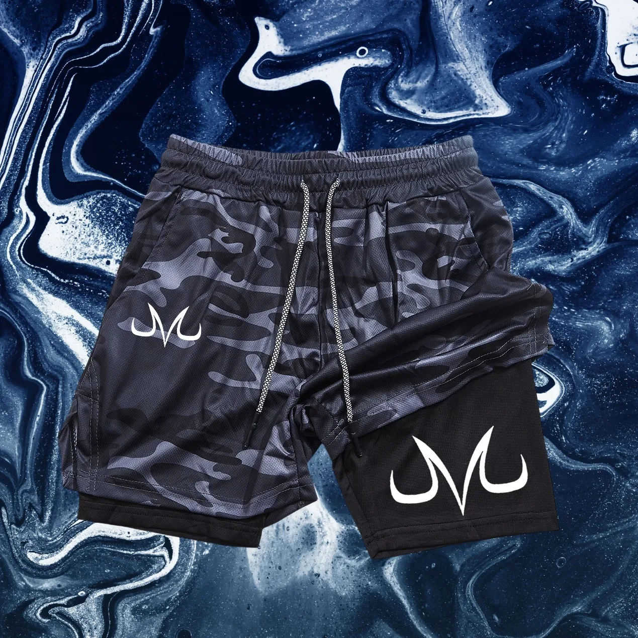 

Мужские шорты для бега 2-в-1, двухслойные спортивные шорты, спортивная одежда для спортзала, шорты для тренировок и бега