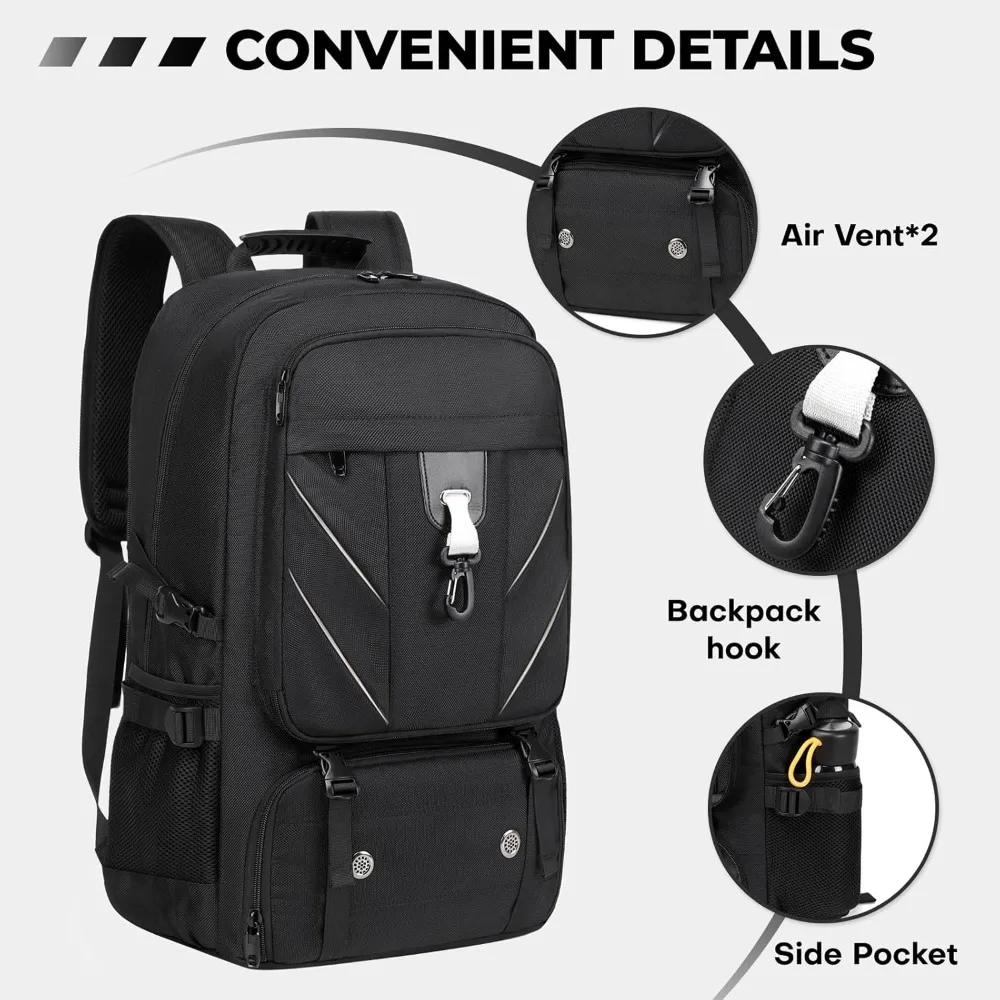 

17.3 Inch Travel Laptop Backpack with Shoe Compartment,50L Carry on Flight Approved Backpacks Multiple Compartments