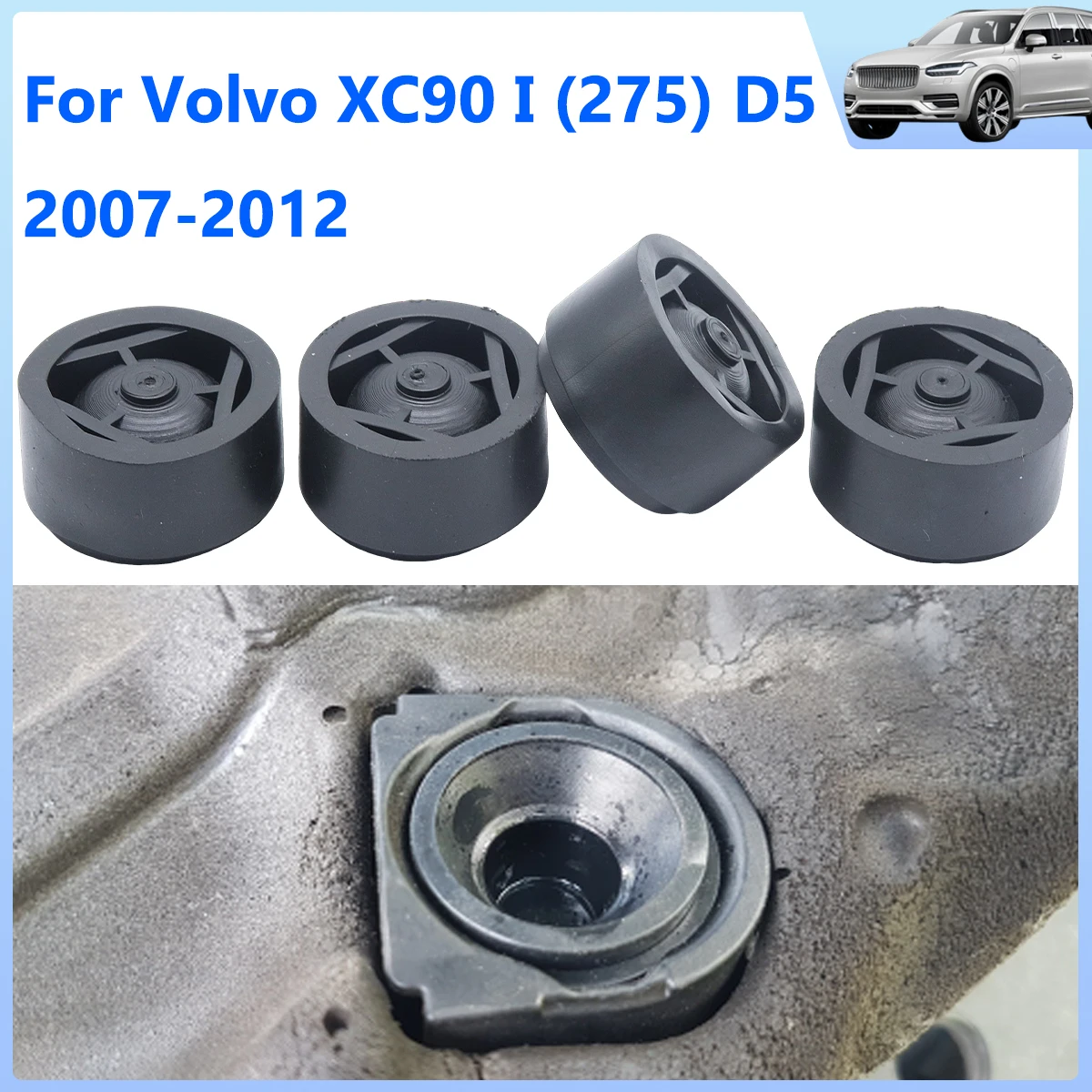 4X Engine Top Cover Rubber Mounting Bush For Volvo XC90 I (275) D5 07-12 Under Guard Plate Clip Grommet Support Bungs Repair Kit