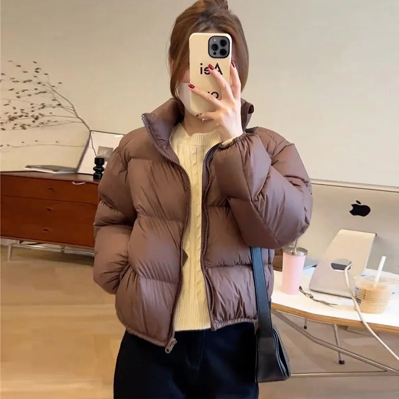Women's short foreign trade Kendall feather cotton jacket jacket 2024 new small people thickened bread clothes cotton jacket