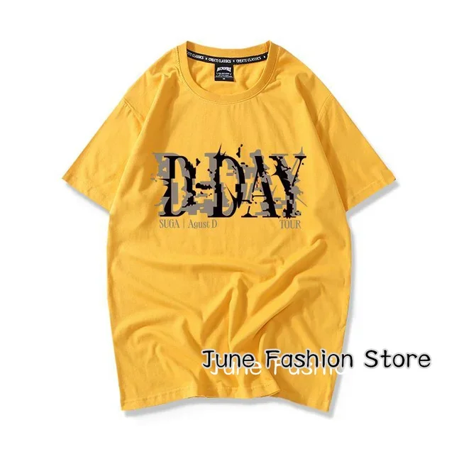 Kpop Suga Agust D D-DAY T-Shirt Summer Women Clothing Fashion Tops Tees Men Casual Solid Color korean Y2K  quick drying