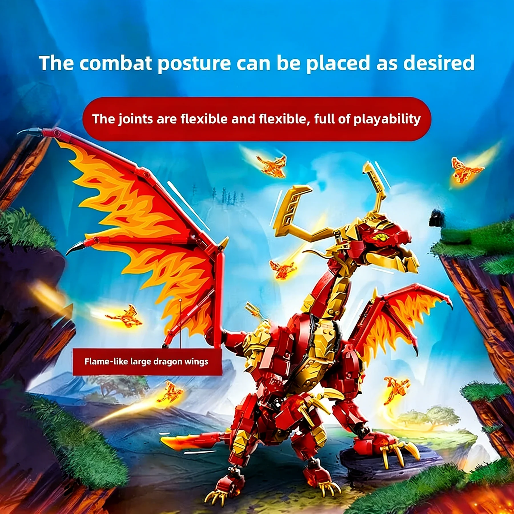 

1716 Source Dragon of Motion Kai Smith 71822 Phantom Assembly Building Blocks Birthday Gift Suitable for Boys' Puzzle Toys