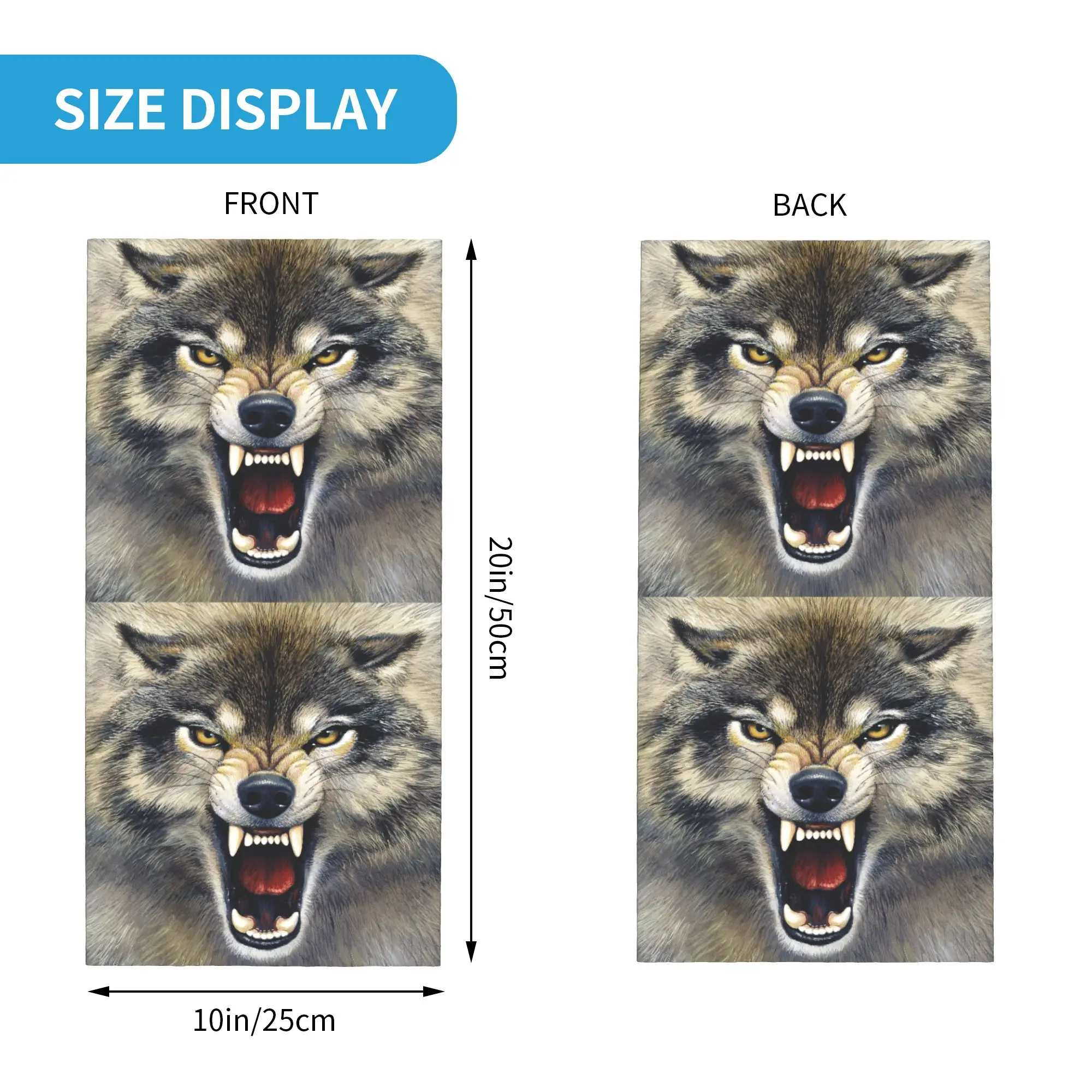 Custom Spirit Animal Wolf Bandana Neck Warmer Men Women Winter Ski Tube Scarf Gaiter  Face Cover