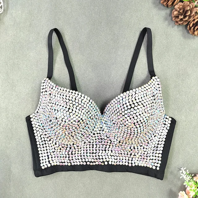 Letnia jakość Wysokiej klasy topy damskie Gorset Luksusowy Bling Diamond Push Up Bustier Ladies Crop Top Camis y2k Tank Woman Clothes