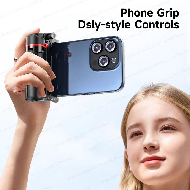 TOKQI F07 Mini Portable Selfie Stick One-Touch Pop-Up Tripod Cellphone Holde for Moible Phone Shoot with Zoom Bluetooth Remote