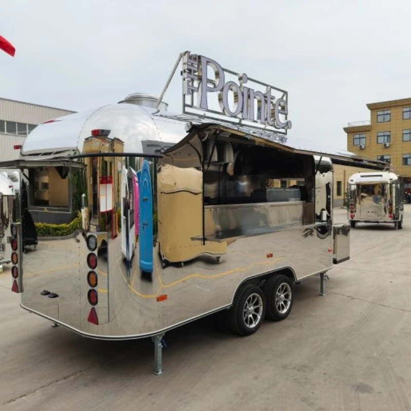 America Standard Food Truck Mobile Coffee Cart Ice Cream Concession Trailer Restaurant Food Cart With Full Kitchen Equipment