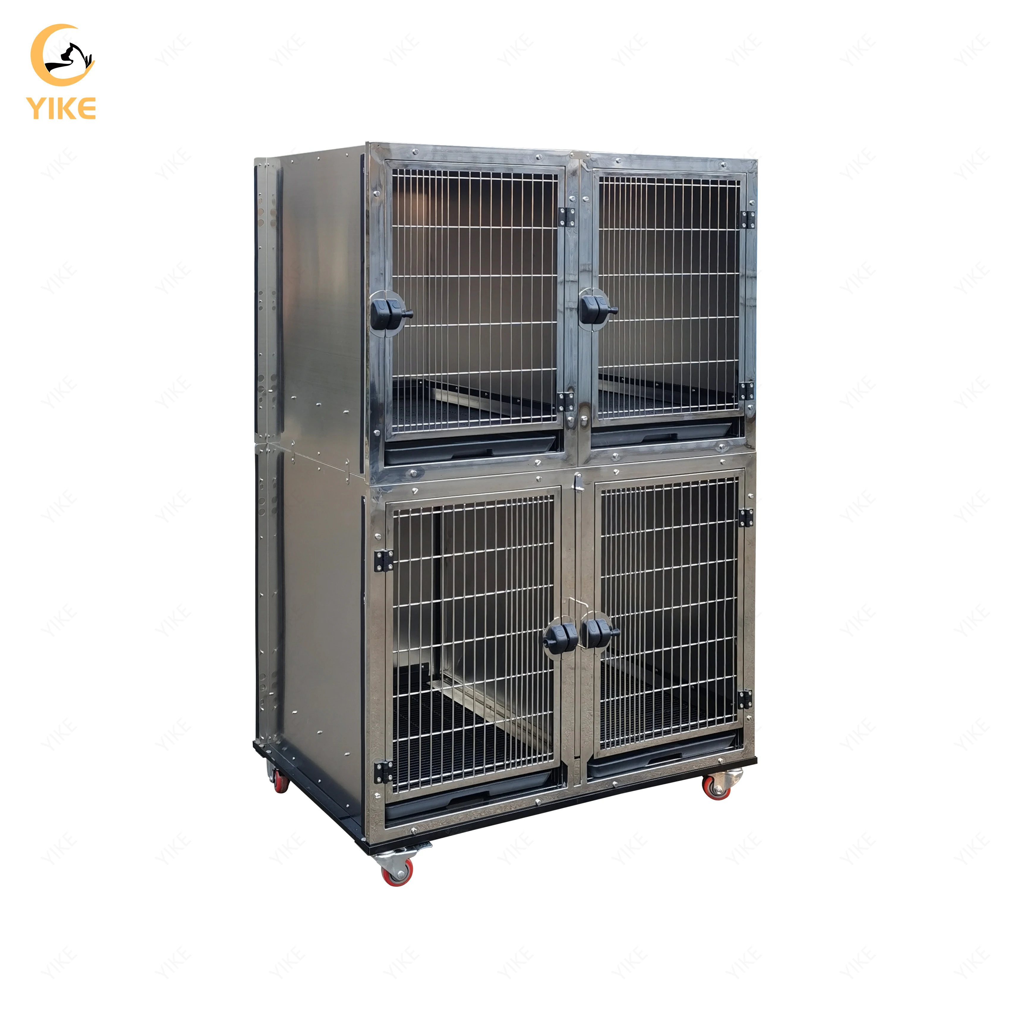 Modular Foldable Stainless Steel Large Cat Dog Cage Crates Houses for Vet Clinic Puppy Show Pet Shop
