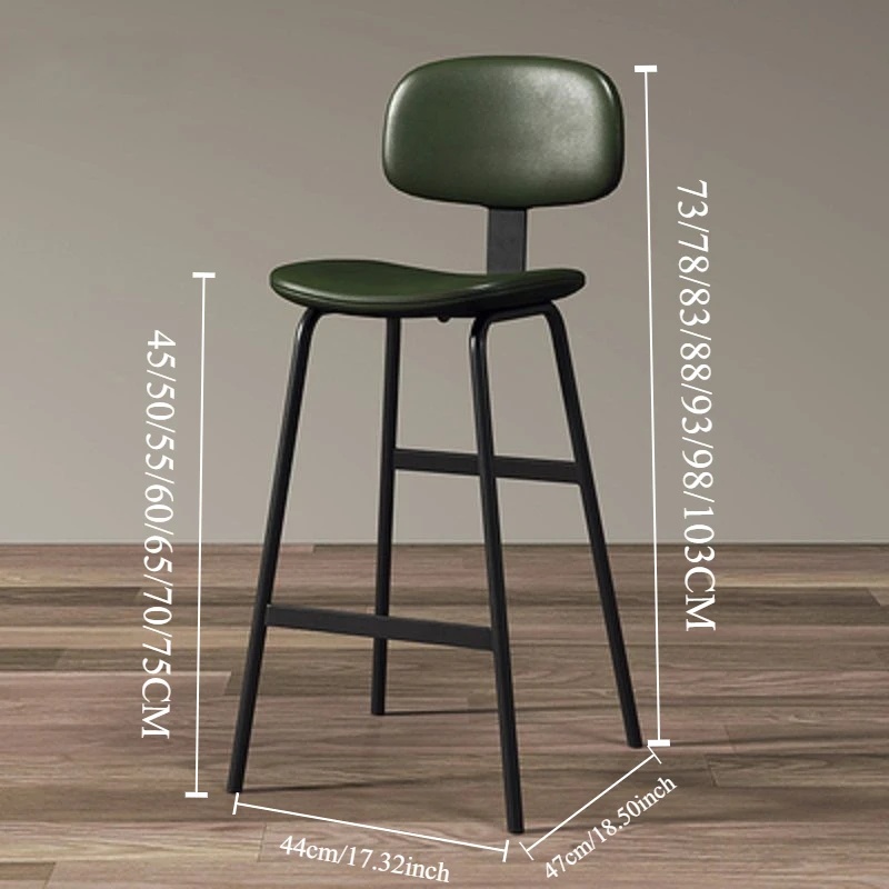 

Bar Stool Industrial Style Upholstery Backrest High Stools Wrought Iron Simple Modern Heightened Home Bar Stool High Chairs