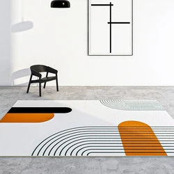 Simple Striped Bedroom Carpet, Living Room, Light Orange Sofa, Coffee Table, Study Office, White Porch, Non-slip Mat