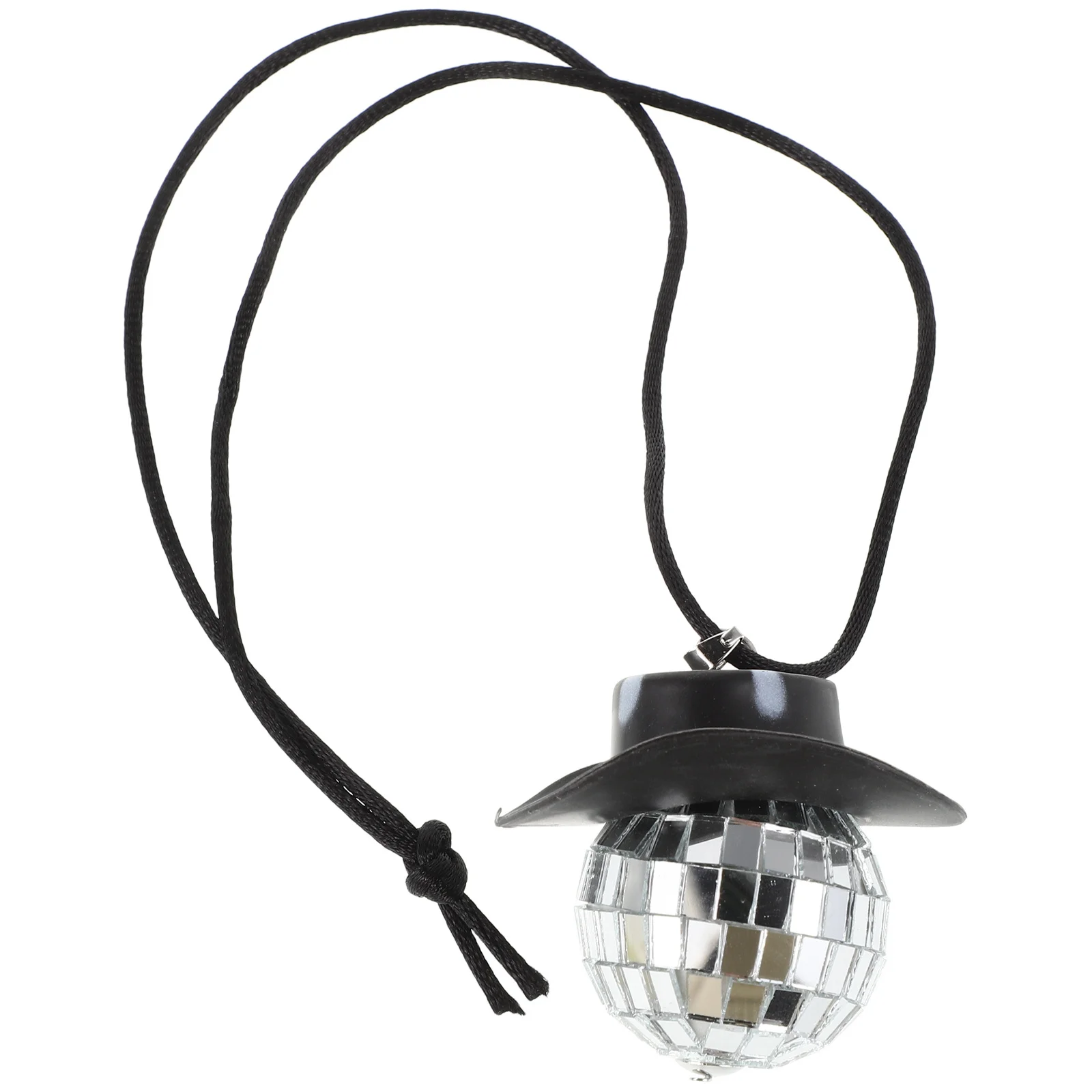 

Disco Ball Car Accessory Cowboy Hat Rear View Mirror Hanging Ornament Glass Ball Car Mirror Decoration Birthday Party Accessory