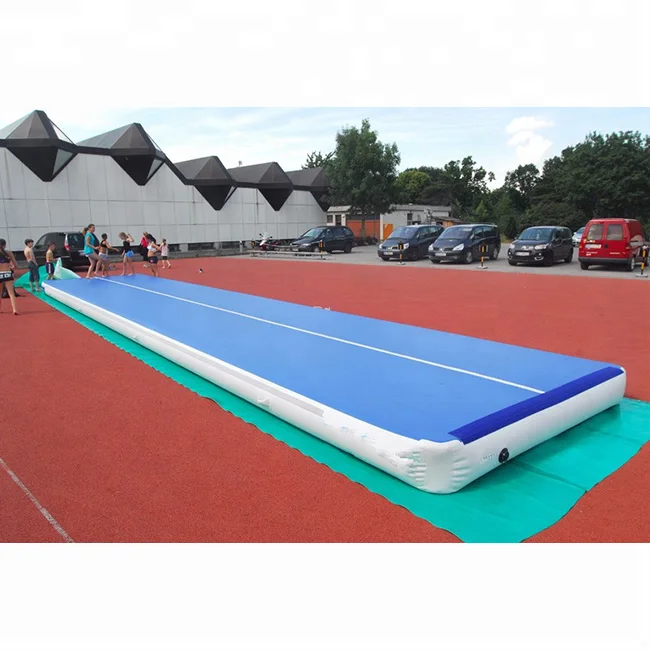 Portable Outdoor PVC Inflatable Air Mat for Tumbling Gym Track Gymnastics Exercise  2x8x0.2 m