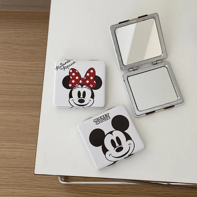 Disney Mickey Minnie Stitch Mini Compact Makeup Mirror Magnifying Pocket Portable Travel Cartoon Foldable Cosmetic Vanity Mirror