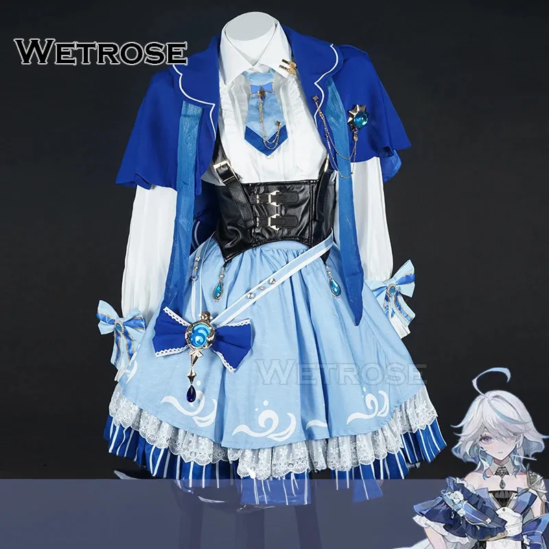 

【Wetrose】In Stock Furina Lolita Doujin Fanart Cosplay Costume Casual Outfit Dress Genshin Impact Full Set Wig Halloween Xmas