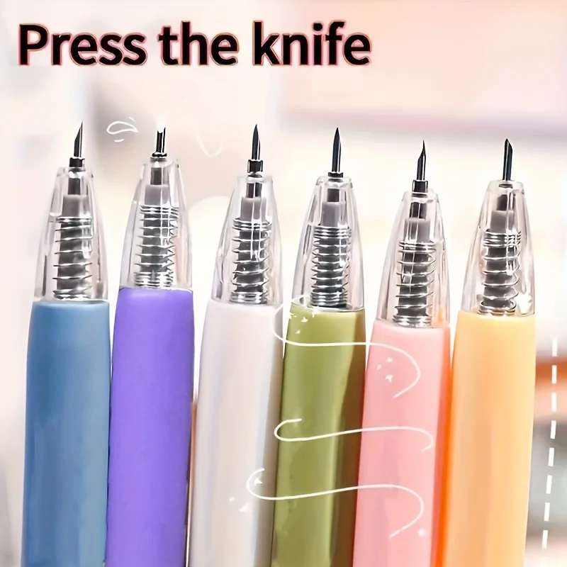 6pcs Set of  Retractable Craft Knives for Carving And Cutting Paper, craft knife,DIY handmade pencil sharpener stationery