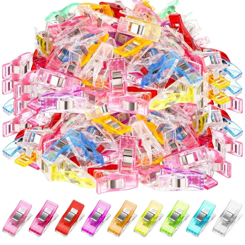 Sewing Clips Colorful Clips Multipurpose Plastic Craft Crocheting Knitting Safety Clothing Clips Color Binding Clips Paper