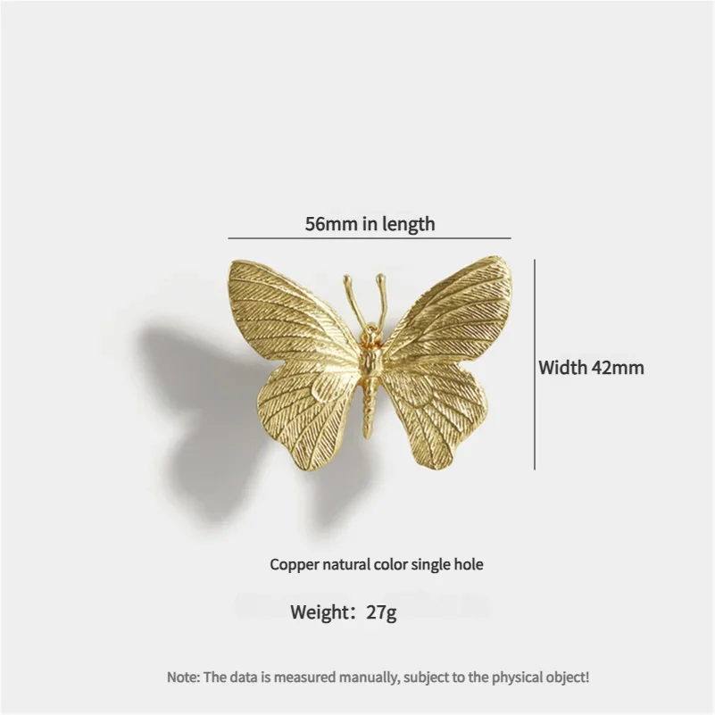 Fashion Creativity Butterfly Brass Cabinet Handles - Light luxury Wardrobe Door Pulls,Children's Room Copper Drawer Knobs - Image 6