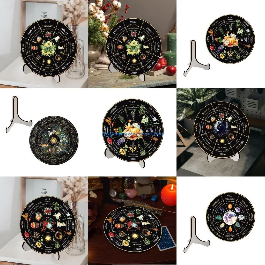 

H9EB Creative Calendar Gift for Kids Student and Office Workers Desktop Annual Rings Calendar Desktop Decoration Pendant