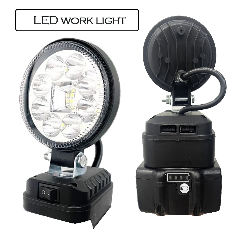 LED Work Light For Makita 14.4-18V Lithium Battery BL1830 BL1840 Portable Tool Lights Outdoor Camping Lighting Flashlight