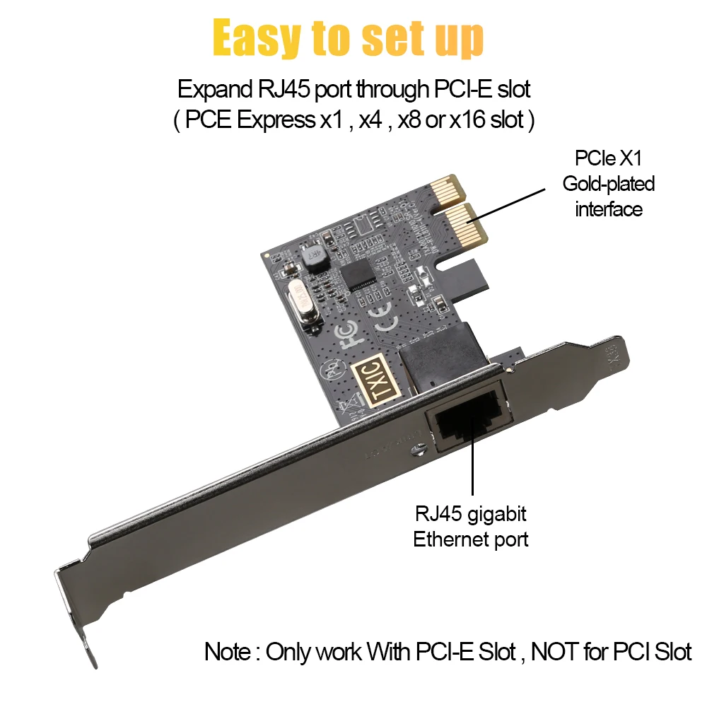 1000Mbps Network Adapter PCIE To RJ45 Network Card 1000Mbps RJ45 PCI Express Converter LAN Etherent Gigabit Adapter For Desktop