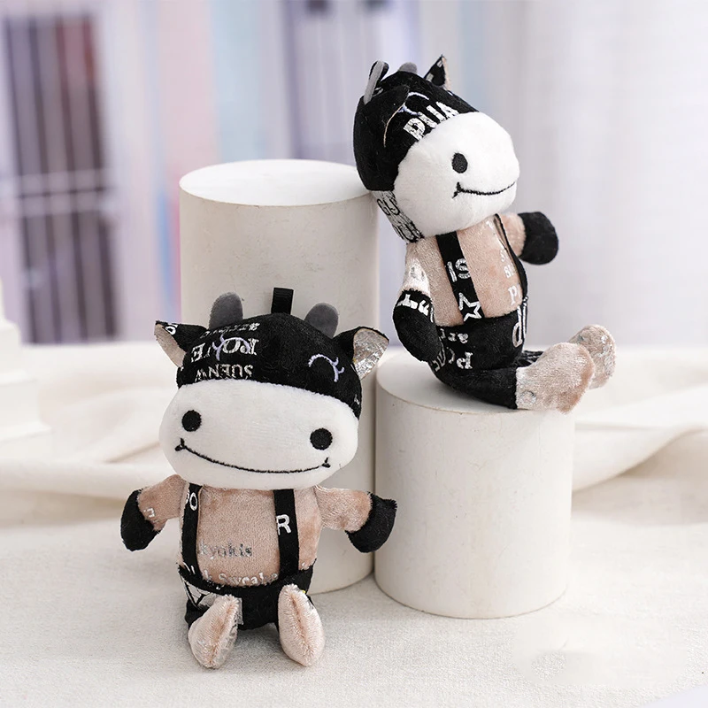 17CM Cartoon Personalised Cool Cow Doll Plush Toy Anime Kawaii Animal  Cattle Stuffed Plush Doll  Children's Birthday Gift