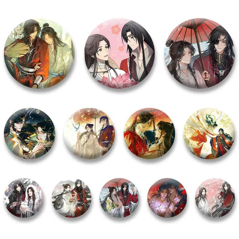 Hua Cheng and Xie Lian Enamel Pin BL Anime Heaven Official’s Blessing Brooches Tian Guan Ci Fu Lapel Badges Bag Hat Accessories