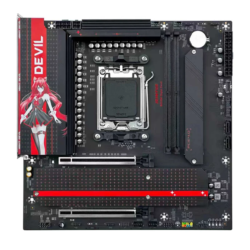 JGINYUE B650 M-ATX Motherboard AM5 Night Devil For Ryzen 7700/7800X3D/9500F/9800X3D CPU Desktop DDR5 MAX 96GB WiFi Virsion