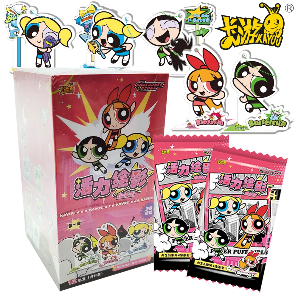 

Genuine Kayou The Powerpuff Girls Comedy Animation ACG Stand Fans' Favorite Blossoms Bubbles Buttercup Creative Acrylic Figure