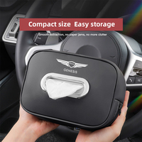 Car Tissue Box Quality Leather Auto Paper Towel Storage Bag Auto Accessories For Genesis G70 G80 G90 GV80 GV70 GV60 GV90 Neolun