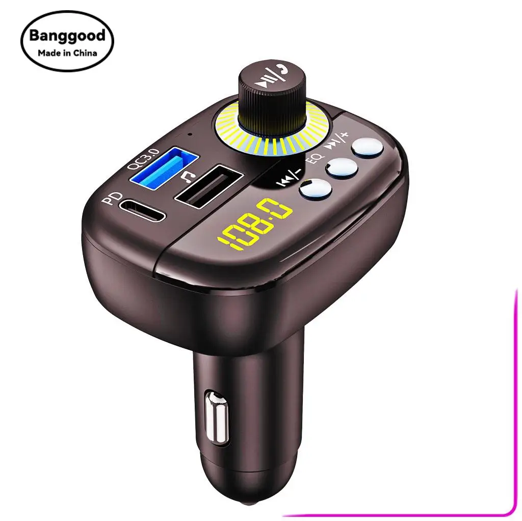

New BT25 Car Mobile Phone Dual Fast Charging Charger Car Cigarette Lighter Car Charging Bluetooth FM Transmitter One-click EQ