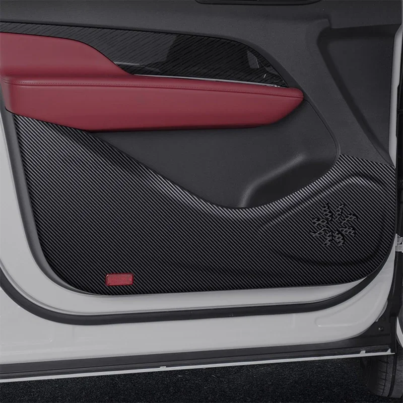 

For Hongqi HS3 2024 2025 2026 PU Leather Car Door Anti Kick Pad Protection Stickers Cover Protector Trim Film Auto Accessories