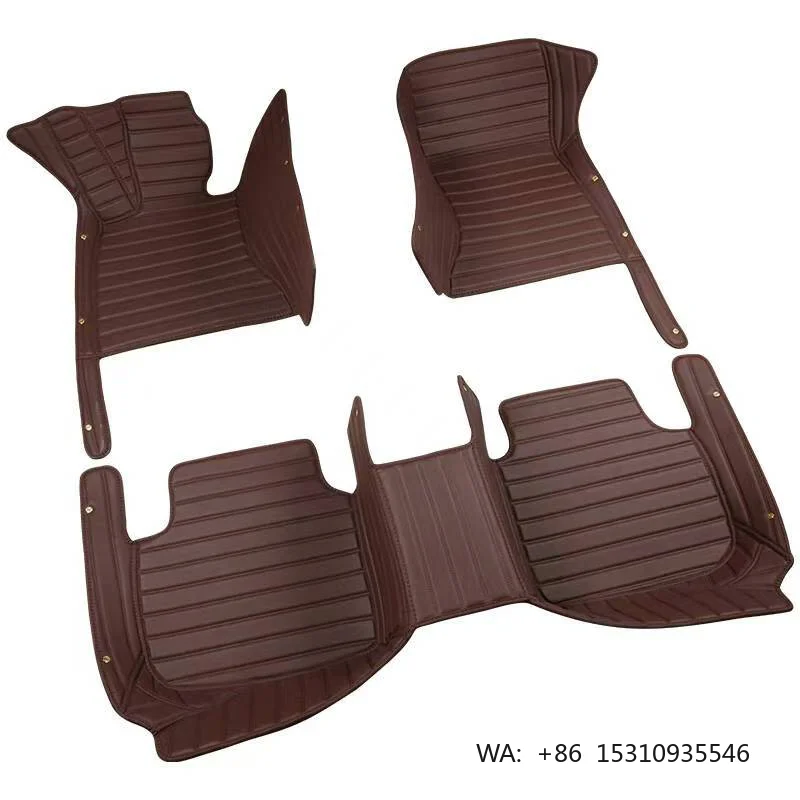 Hot Selling 3D Wide Strip Anti-Slip Leather Floor Mats Wear Resistant Durable Easy Clean Odorless Interior Accessories
