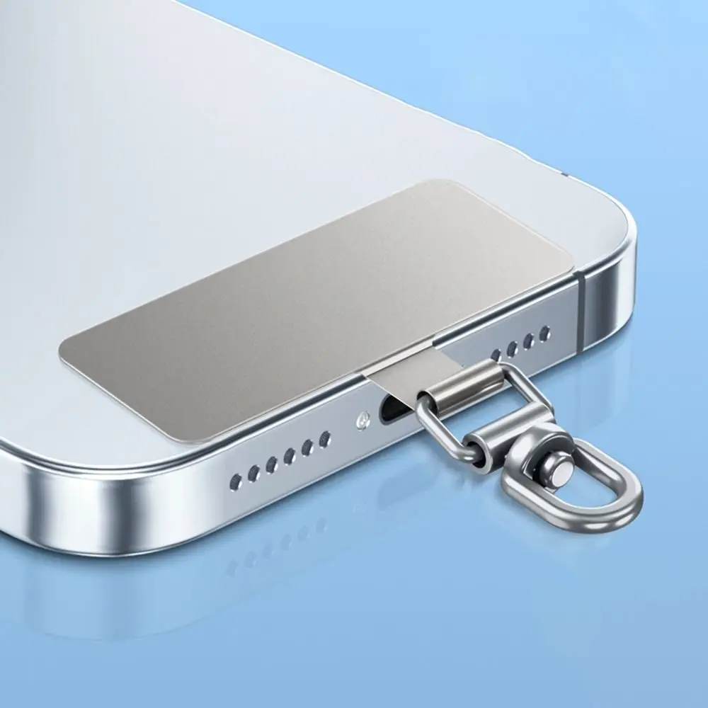 Ultra-thin Phone Lanyard Clip Patch 360° Rotatable Stainless Steel Strap Fixed Gasket Anti-fall Anti-lost Sling Rope Card Clip