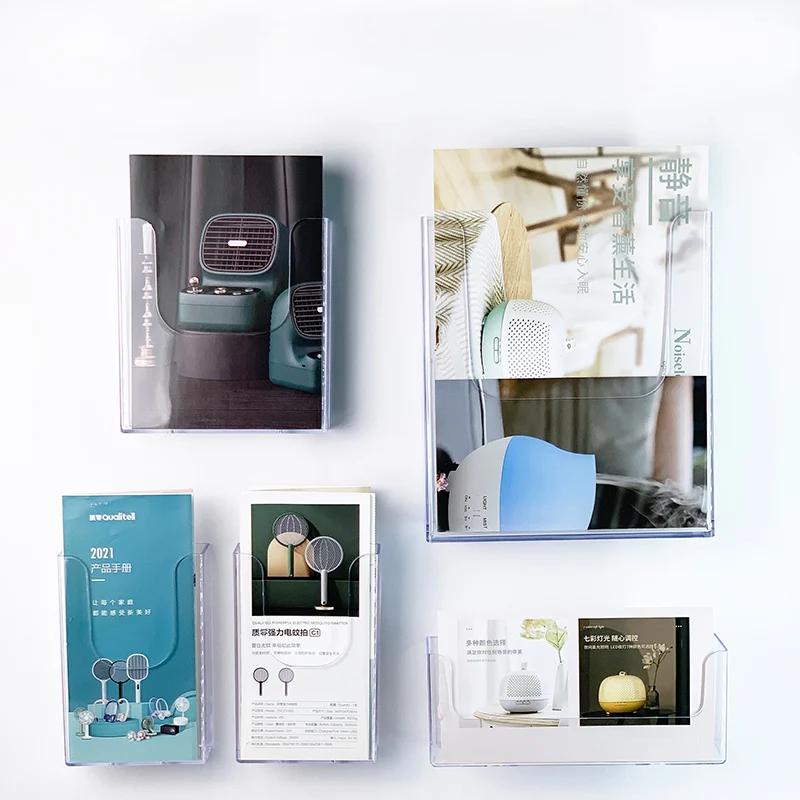 Brochure Holder Acrylic Literature Display Stand Clear Plastic Flyer Holder Wall Mount or Countertop Use for Pamphlets,Booklets