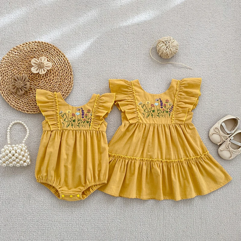 2026 Neue Sommerkollektion 0-24M Säuglings-Baby-Mädchen-Strampler Ärmellose Baumwoll-Bestickte Kleinkind-Mädchen-Bekleidung – Detail 10