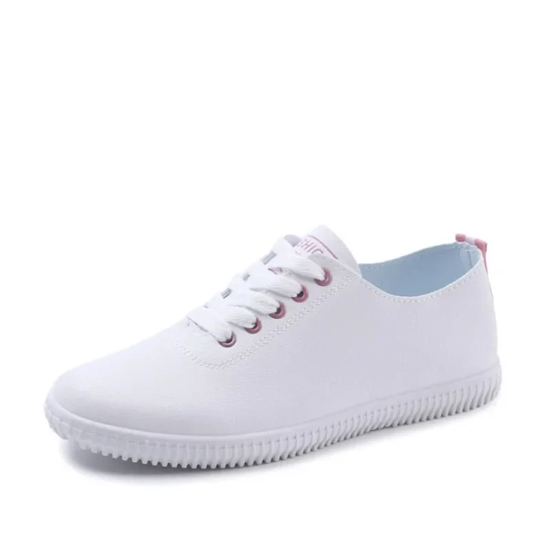 Women\'s pu Leather Sneakers Women Casual 2024 Fashionable Sports Shoes Vulcanized spring Summer Flat Shoe Ladies White Lacing 40