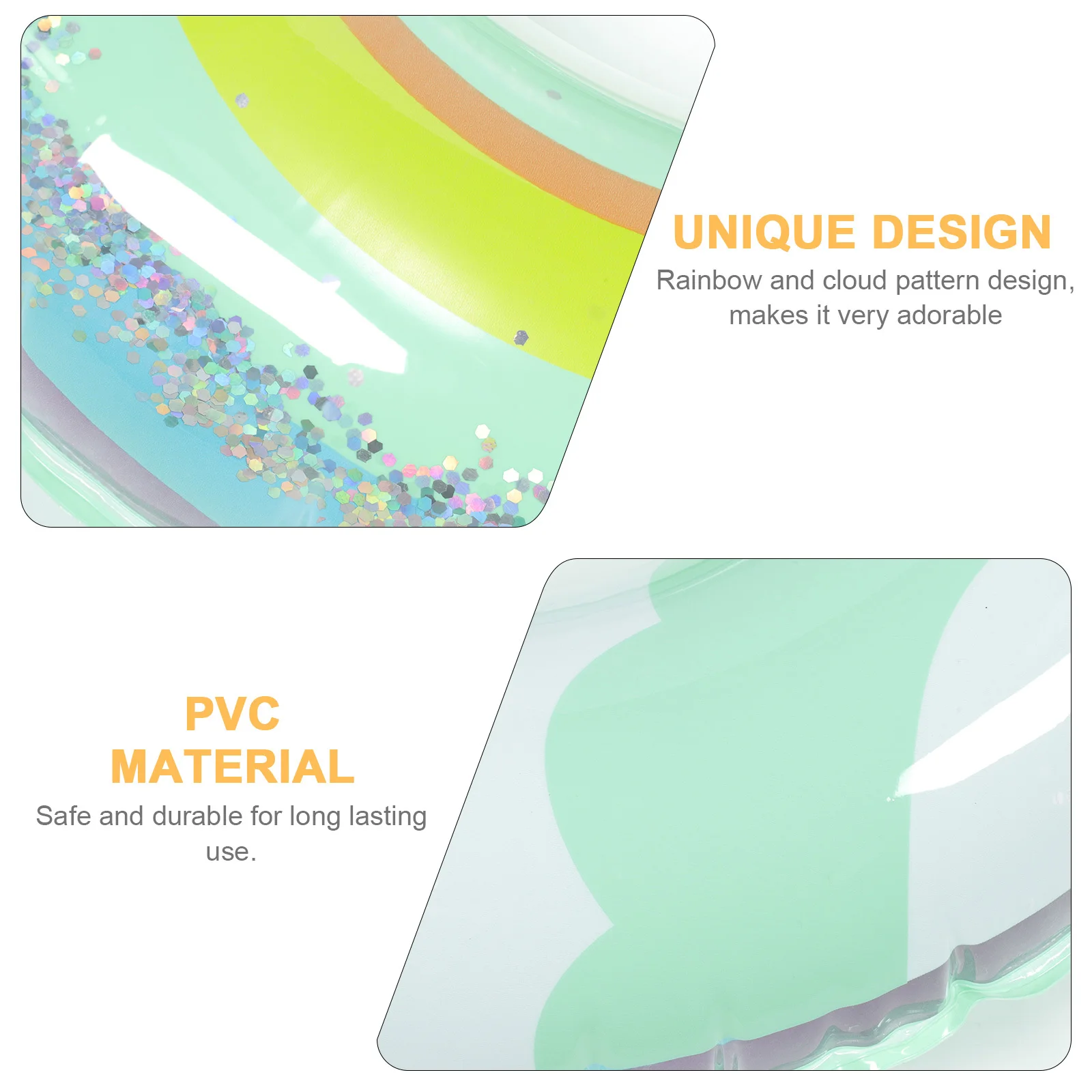 

1pcs Thickened Rainbow Ring Pvc Inflatable Kids Pool Float For Beach Swimming Lounge Party Sealing Design Durable