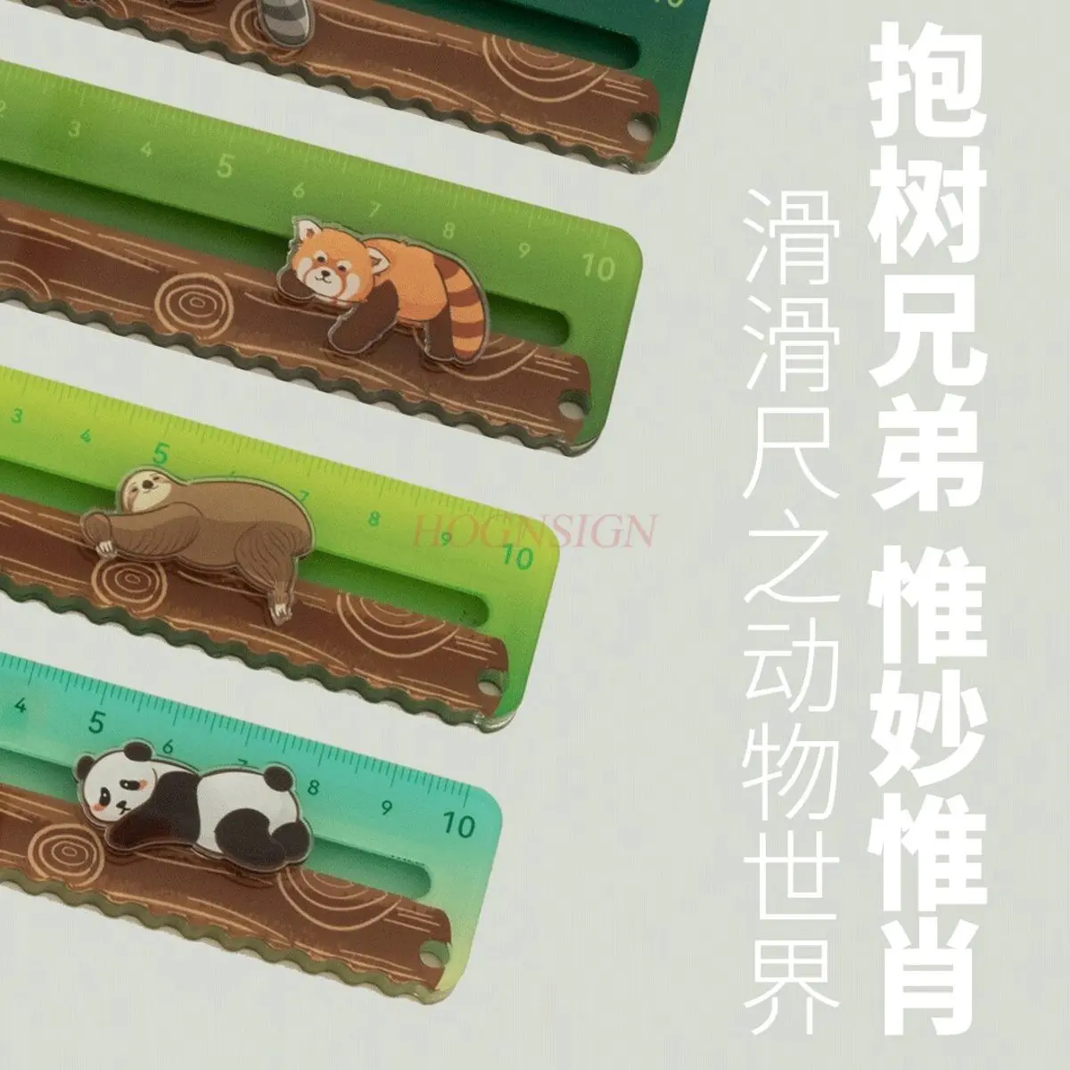 1pcs Animal World series slide ruler palm ruler mini panda acrylic ruler for students
