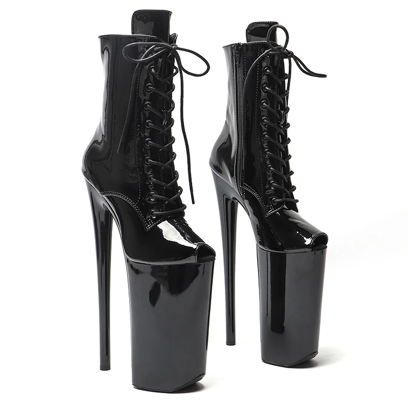 

Leecabe 26CM/10inches Patent Leather sexy exotic Extreme High Heel platform party shoes sexy Pole Dance boot 3K