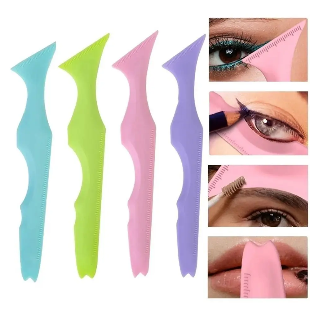 Delineador de ojos de silicona portátil para mujeres y niñas, herramienta de belleza, herramienta de ayuda de maquillaje, regla para dar forma a las cejas, pintura de pestañas, lápiz labial