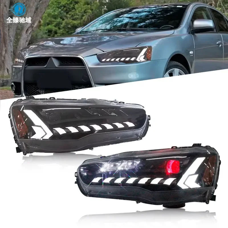 New 12V 08-18 LANCER EX Modified LED Headlight Assembly RGB rainbow 6000K IP68 6000-8000LM Plug Play ABS/PC
